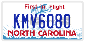 KMV6080 license plate in North Carolina