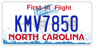 KMV7850  license plate in NC