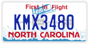 KMX3480 license plate in North Carolina