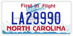 LA29990  license plate in NC