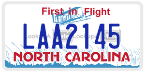 LAA2145 license plate in North Carolina