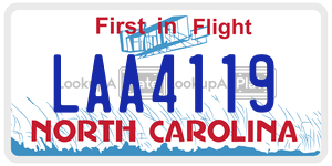 LAA4119 license plate in North Carolina