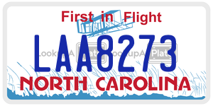 LAA8273 license plate in North Carolina