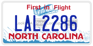 LAL2286 license plate in North Carolina