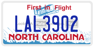 LAL3902 license plate in North Carolina
