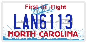 LAN6113 license plate in North Carolina