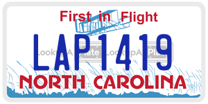 LAP1419 license plate in North Carolina