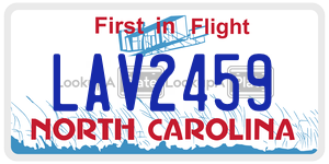 LAV2459 license plate in North Carolina