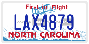 LAX4879 license plate in North Carolina