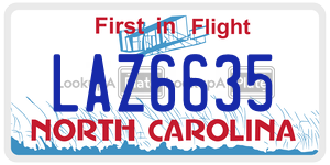 LAZ6635  license plate in NC