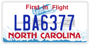 LBA6377  license plate in NC