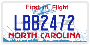 LBB2472 license plate in North Carolina