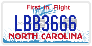 LBB3666 license plate in North Carolina