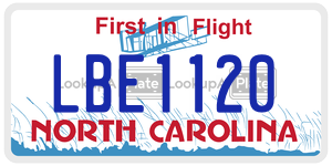LBE1120 license plate in North Carolina