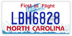 LBH6828 license plate in North Carolina