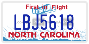 LBJ5618 license plate in North Carolina