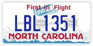 LBL1351 license plate in North Carolina