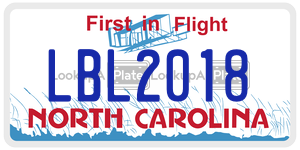 LBL2018 license plate in North Carolina
