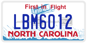 LBM6012 license plate in North Carolina