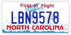 LBN9578 license plate in North Carolina