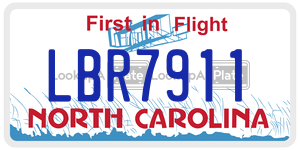 LBR7911 license plate in North Carolina