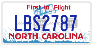 LBS2787 license plate in North Carolina