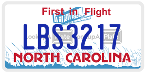 LBS3217  license plate in NC
