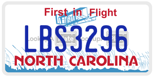 LBS3296 license plate in North Carolina