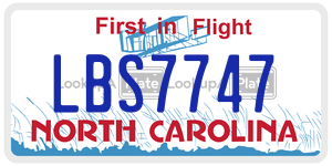 LBS7747  license plate in NC