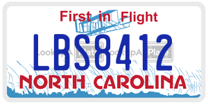 LBS8412  license plate in NC