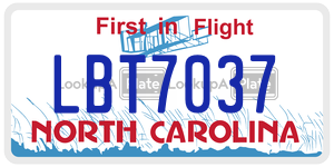 LBT7037 license plate in North Carolina
