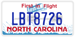 LBT8726 license plate in North Carolina
