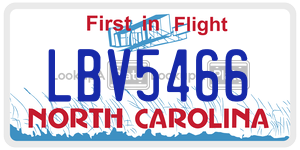LBV5466  license plate in NC