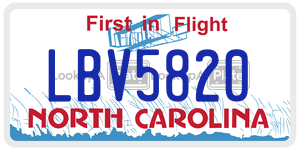 LBV5820 license plate in North Carolina