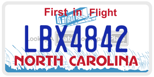 LBX4842 license plate in North Carolina