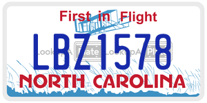 LBZ1578 license plate in North Carolina