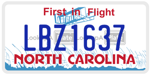 LBZ1637 license plate in North Carolina