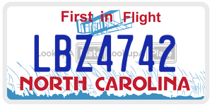 LBZ4742  license plate in NC