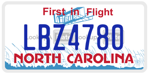 LBZ4780 license plate in North Carolina