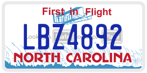 LBZ4892 license plate in North Carolina