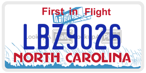 LBZ9026  license plate in NC