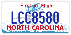 LCC8580  license plate in NC