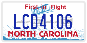 LCD4106 license plate in North Carolina