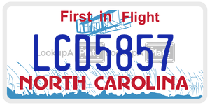LCD5857  license plate in NC
