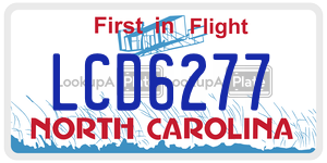 LCD6277 license plate in North Carolina