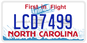 LCD7499  license plate in NC