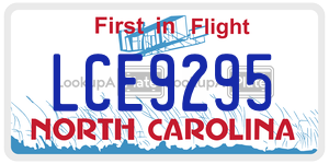 LCE9295 license plate in North Carolina