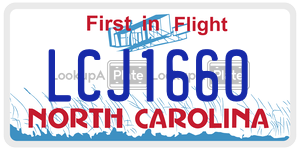 LCJ1660 license plate in North Carolina