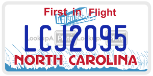 LCJ2095 license plate in North Carolina