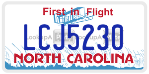 LCJ5230  license plate in NC